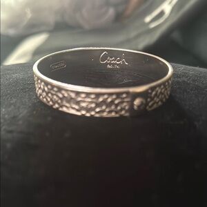 Coach silver toned Hammered Bangle